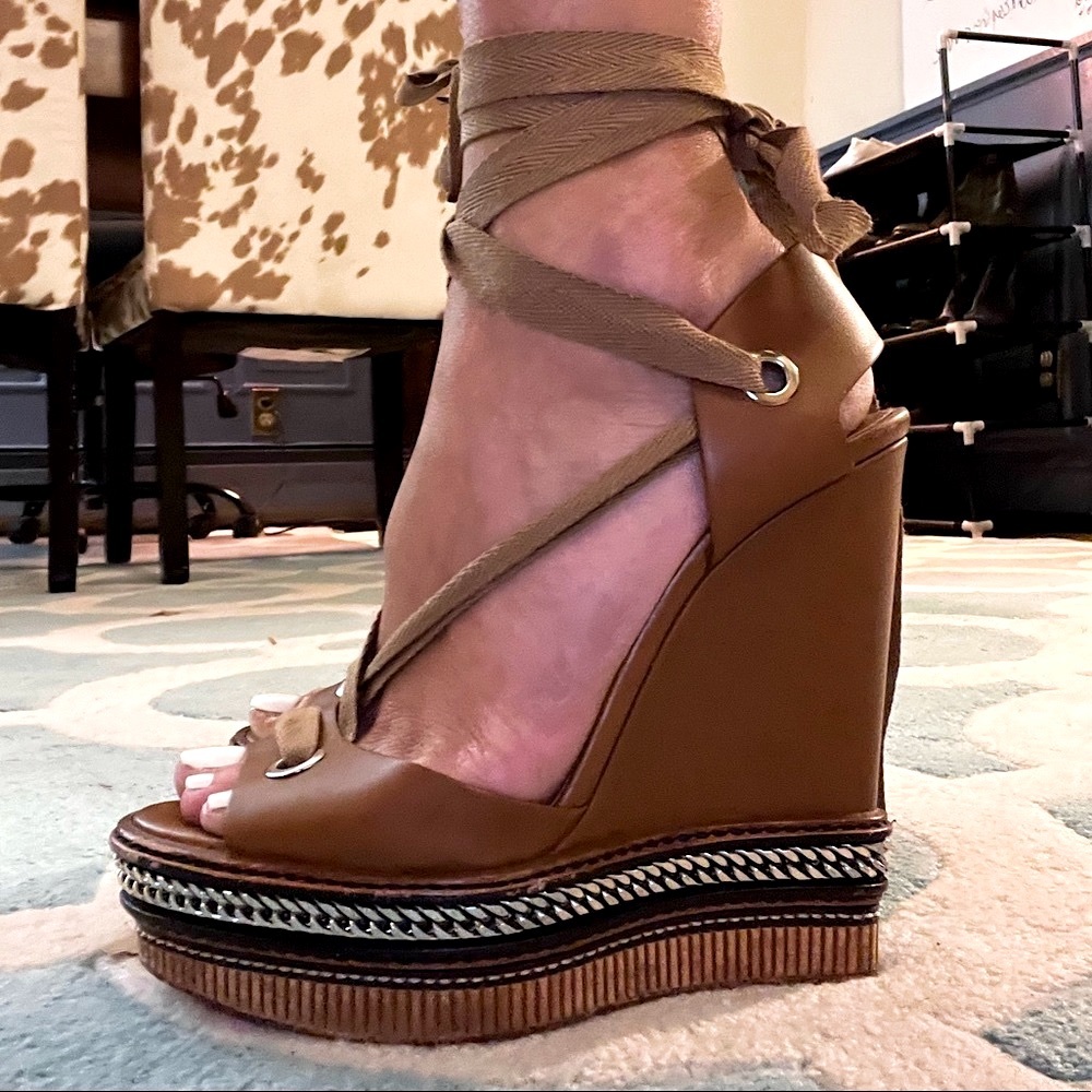 Christian Louboutin Tribuli ankle tie wedge - Picture 4 of 8